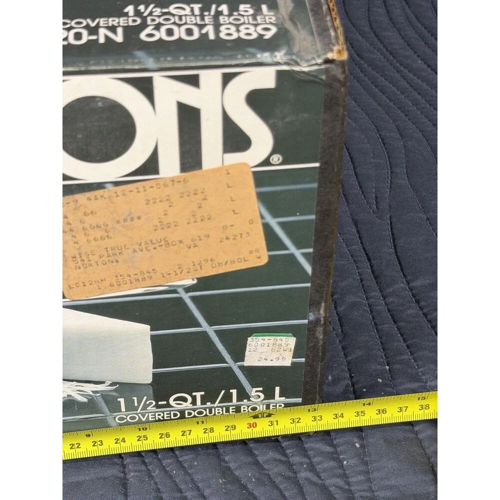 Corning Visions Amber Glass 1.5 Qt Covered Double Boiler V-20-N NOS in Box